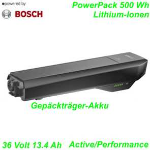 Bosch Gepäckträgerakku PowerPack 500Wh 36V 13.4Ah Performance Anthrazit Ersatzteile Balsthal