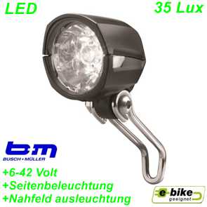 E-Bike LED Scheinwerfer Lumotec DOPP E 6-42V DC 35 Lux Seitenbeleuchtung Nahfeld ausl. Ersatzteile Balsthal