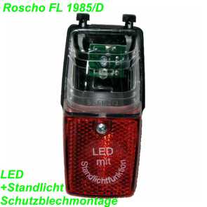 Roscho Rücklicht Schutzblech LED m. Standlicht für Dynamo Mountain Bike Fahrrad Velo Teile Ersatzteile Parts Shop Schweiz