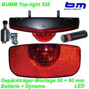 B+M Rücklicht Gepäckträger Top-light 328  multi für Dynamo Mountain Bike Fahrrad Velo Teile Ersatzteile Parts Shop Schweiz