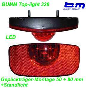 B+M Rcklicht Gepcktrger Top-light 328 Standlicht fr Dynamo Mountain Bike Fahrrad Velo Teile Ersatzteile Parts Shop Schweiz