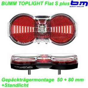 BM Rücklicht Toplight  Flat S Plus 50/80mm Dynamo/Standlicht für Dynamo Mountain Bike Fahrrad Velo Teile Ersatzteile Parts Shop Schweiz