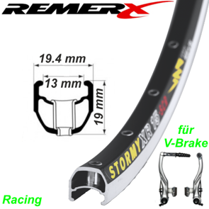 RemerX Felge Stormey schwarz 32 36 Loch 700 C doppelgeöst Racing E- Mountain Bike Fahrrad Velo Shop kaufen Schweiz