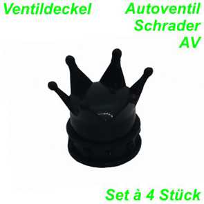 Ventildeckel Krone schwarz Set  à 4 Stk. Mofa Shop kaufen