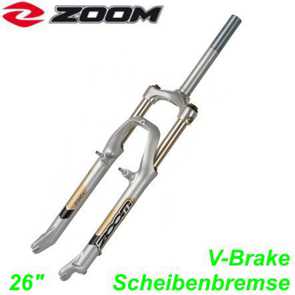 Federgabel Gewinde 26 1 1/8Zoll x 210/85 mm ZOOM 565 mattsilber E-Bike Fahrrad Velo Ersatzteile Shop