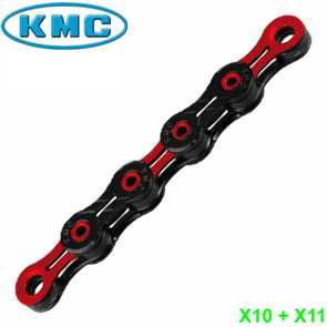 KMC Kette rot X10/X11-SL DLC 10-G. 116 Gl. 1/2 x 11/128 5.88/5.55 mm 244 gr. E- Mountain Bike Fahrrad Velo Shop kaufen Schweiz