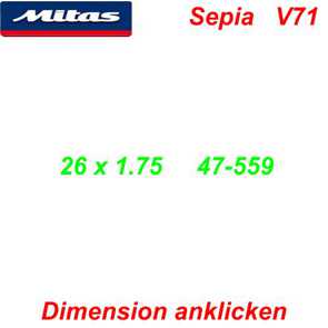 Mitas Rubena Pneu Reifen Profil und Dimension V71