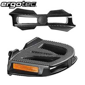 Ergotec Pedalen Plattform EP-1 9/16 x 20G (132x92mm) Kunststoff schwarz Reflektor Paar Fahrrad Velo Bike Ersatzteile