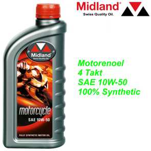 MIDLAND Motorenoel 4 Takt SAE 10W-50 100% Synthetic Ersatzteile Shop kaufen bestellen Balsthal Schweiz