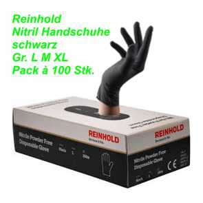 Reihold Nitril Handschuhe schwarz Gr. L M XL Pack à 100 Stk. Ersatzteile Shop kaufen bestellen Balsthal Schweiz