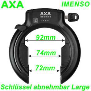Rahmenschloss AXA imenso large 75 mm Schlüssel abziehbar schwarz Ersatzteile Balsthal