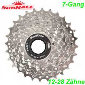 Sunrace Kassette 7f 12-28Zhne silber Shimano kompatibel E- bike Fahrrad Velo Ersatzteile Shop Schweiz