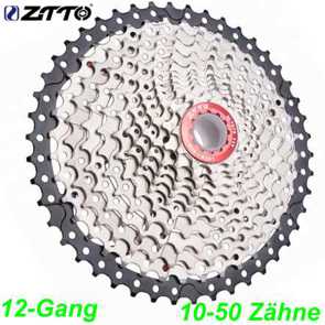 Kassette ZTTO 12-G 10-50 Zähne silber Shimano kompatibel E- bike Mountainbike Fahrrad Velo Ersatzteile