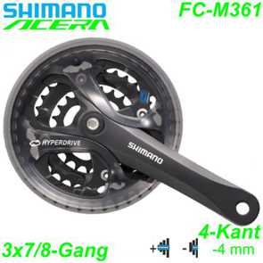 Shimano Kettenradgarnitur Vierkant 4-Kant FC-M361 schwarz Ersatzteile Shop Schweiz