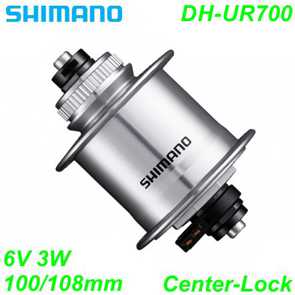 Shimano Nabendynamo DH-UR700 CenterLock 36-L 6V/3W silber 100/108mm Bike Fahrrad Velo Ersatzteile