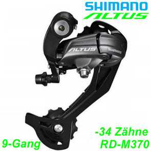 Shimano Kettenwechsel Wechsel 9 Gang RD-M370 Altus schwarz silber alle Merken Elekro E- bike Mountainbike Fahrrad Velo Ersatzteile Shop Jeker Balsthal Schweiz