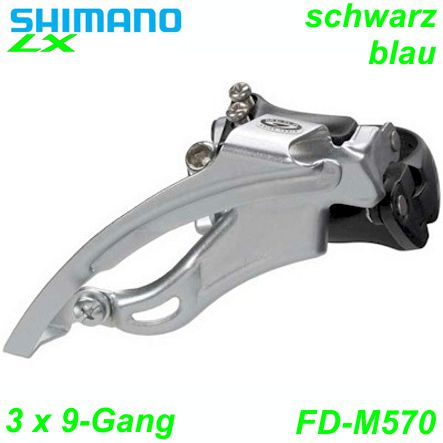 Shimano Umwerfer LX FD-M570 3 x 9-Gang Elektro E- Bike Mountainbike Fahrrad Velo Ersatzteile Shop Jeker Balsthal Schweiz