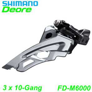 Shimano Umwerfer Deore FD-M6000-L 3 x 10-Gang Elektro E- Bike Mountainbike Fahrrad Velo Ersatzteile Shop Jeker Balsthal Schweiz